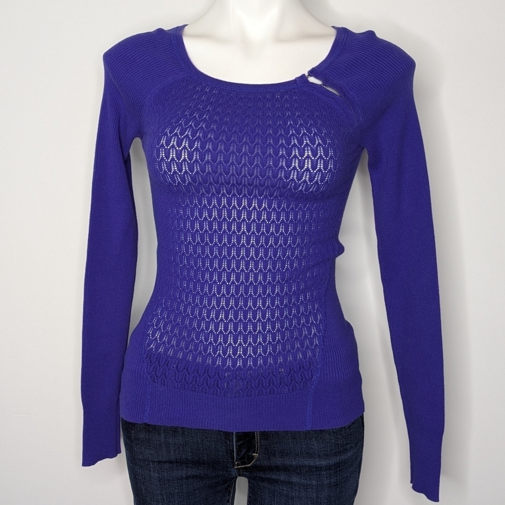 Victoria's Secret Blue Purple Lightweight Long Sleeve Loose Knit Sweater XS
